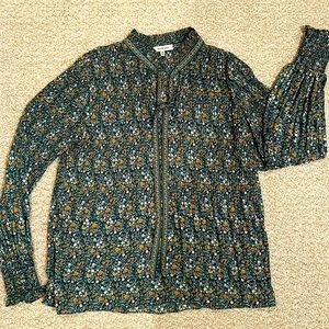 Max Studio M Pleated Peasant Blouse